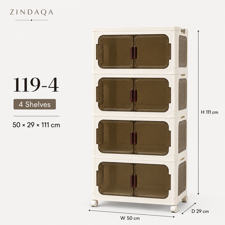 خزانة ZINDAQA 119-4 – 4 طبقات، مساحة تخزين أكثر وتصميم مدمج
