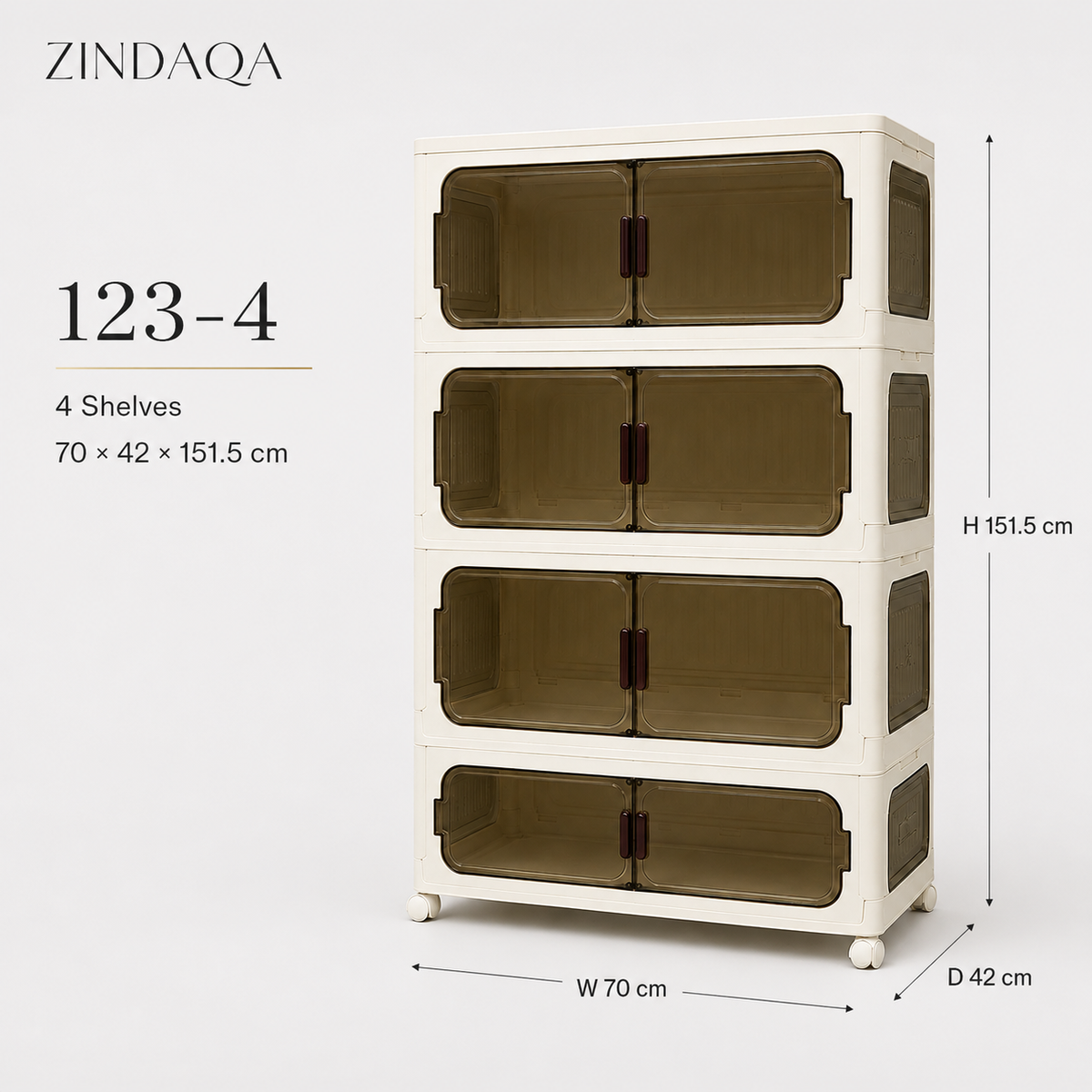 خزانة ZINDAQA 123-4 الكبيرة – 4 طبقات لتنظيم كمية أكبر من الأغراض