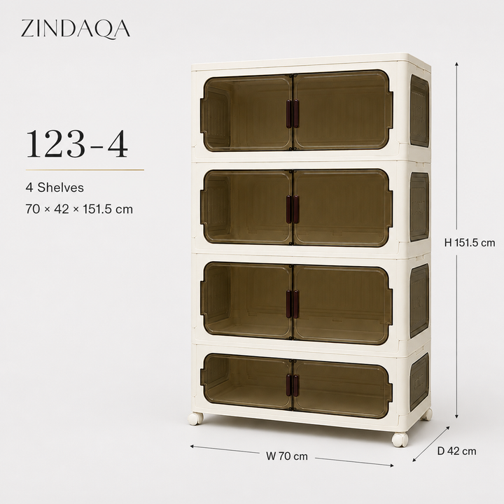 خزانة ZINDAQA 123-4 الكبيرة – 4 طبقات لتنظيم كمية أكبر من الأغراض