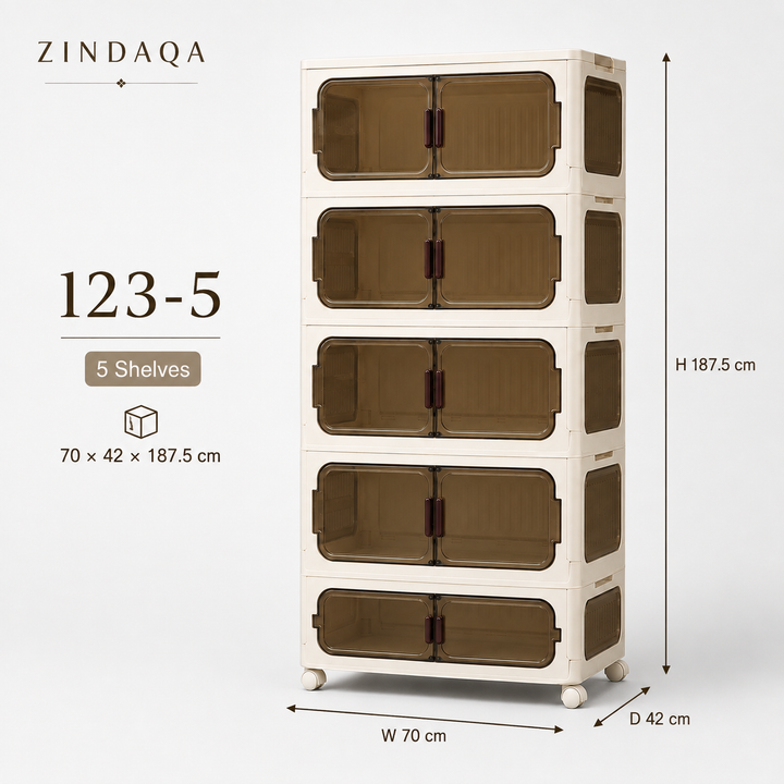 خزانة ZINDAQA 123-5 XXL – 5 طبقات وأكبر مساحة تخزين